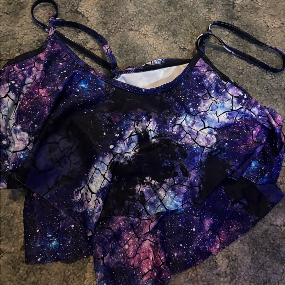 Galaxy Print Women's swim top
